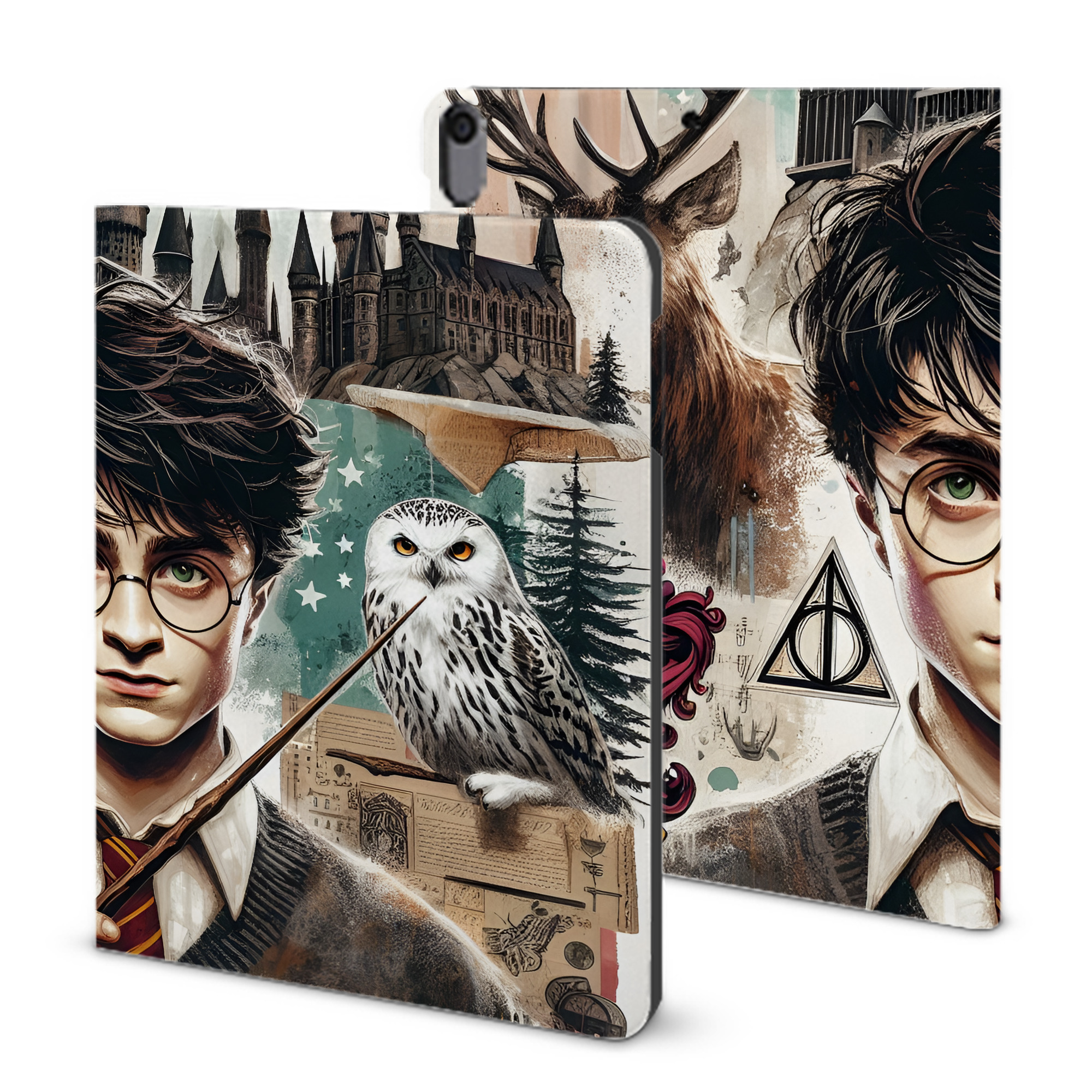 （画像用） Harry Potter ハリー・ポッターシリーズ IPad ケース ブック型 PUレザー TPU 耐衝撃 軽量 薄型 ペン収納なし 全面保護 IPad 各モデル対応